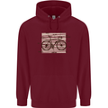 Bicycle Anatomy Funny Cycling Cyclist Funny Childrens Kids Hoodie Maroon