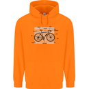Bicycle Anatomy Funny Cycling Cyclist Funny Childrens Kids Hoodie Orange