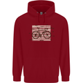 Bicycle Anatomy Funny Cycling Cyclist Funny Childrens Kids Hoodie Red