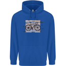 Bicycle Anatomy Funny Cycling Cyclist Funny Childrens Kids Hoodie Royal Blue