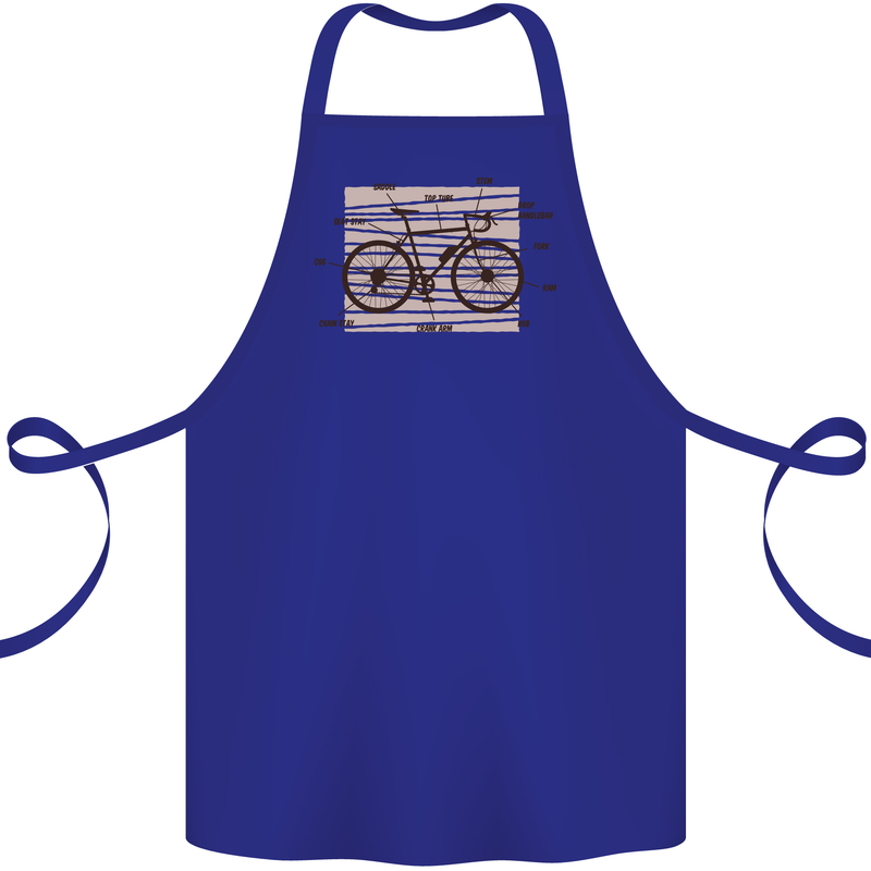 Bicycle Anatomy Funny Cycling Cyclist Funny Cotton Apron 100% Organic Royal Blue