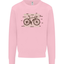 Bicycle Anatomy Funny Cycling Cyclist Funny Kids Sweatshirt Jumper Light Pink