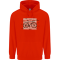 Bicycle Anatomy Funny Cycling Cyclist Funny Mens 80% Cotton Hoodie Bright Red