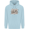 Bicycle Anatomy Funny Cycling Cyclist Funny Mens 80% Cotton Hoodie Light Blue