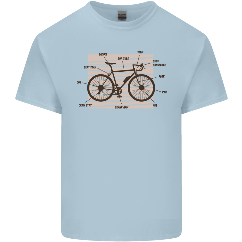 Bicycle Anatomy Funny Cycling Cyclist Funny Mens Cotton T-Shirt Tee Top Light Blue