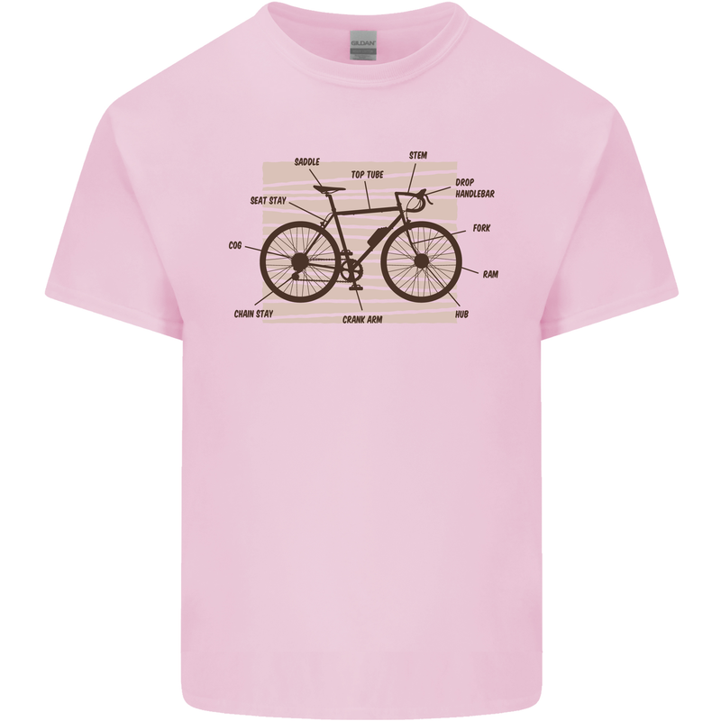 Bicycle Anatomy Funny Cycling Cyclist Funny Mens Cotton T-Shirt Tee Top Light Pink
