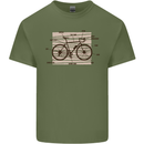 Bicycle Anatomy Funny Cycling Cyclist Funny Mens Cotton T-Shirt Tee Top Military Green