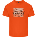 Bicycle Anatomy Funny Cycling Cyclist Funny Mens Cotton T-Shirt Tee Top Orange