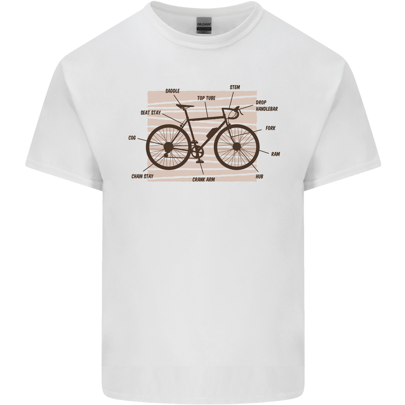 Bicycle Anatomy Funny Cycling Cyclist Funny Mens Cotton T-Shirt Tee Top White