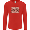 Bicycle Anatomy Funny Cycling Cyclist Funny Mens Long Sleeve T-Shirt Red