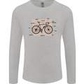 Bicycle Anatomy Funny Cycling Cyclist Funny Mens Long Sleeve T-Shirt Sports Grey