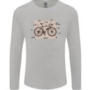 Bicycle Anatomy Funny Cycling Cyclist Funny Mens Long Sleeve T-Shirt Sports Grey