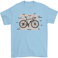 Bicycle Anatomy Funny Cycling Cyclist Funny Mens T-Shirt 100% Cotton Light Blue