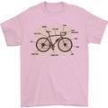 Bicycle Anatomy Funny Cycling Cyclist Funny Mens T-Shirt 100% Cotton Light Pink