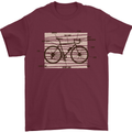 Bicycle Anatomy Funny Cycling Cyclist Funny Mens T-Shirt 100% Cotton Maroon