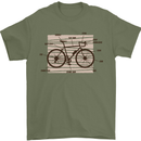 Bicycle Anatomy Funny Cycling Cyclist Funny Mens T-Shirt 100% Cotton Military Green