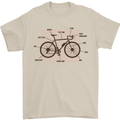 Bicycle Anatomy Funny Cycling Cyclist Funny Mens T-Shirt 100% Cotton Sand