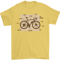 Bicycle Anatomy Funny Cycling Cyclist Funny Mens T-Shirt 100% Cotton Yellow