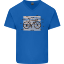 Bicycle Anatomy Funny Cycling Cyclist Funny Mens V-Neck Cotton T-Shirt Royal Blue