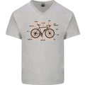 Bicycle Anatomy Funny Cycling Cyclist Funny Mens V-Neck Cotton T-Shirt Sports Grey