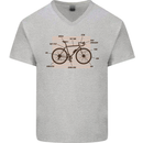 Bicycle Anatomy Funny Cycling Cyclist Funny Mens V-Neck Cotton T-Shirt Sports Grey