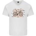 Bicycle Anatomy Funny Cycling Cyclist Funny Mens V-Neck Cotton T-Shirt White