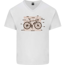Bicycle Anatomy Funny Cycling Cyclist Funny Mens V-Neck Cotton T-Shirt White