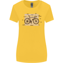 Bicycle Anatomy Funny Cycling Cyclist Funny Womens Wider Cut T-Shirt Yellow