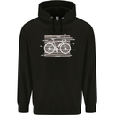 Bicycle Anatomy Funny Cyclist Cycling Funny Childrens Kids Hoodie Black