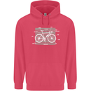 Bicycle Anatomy Funny Cyclist Cycling Funny Childrens Kids Hoodie Heliconia