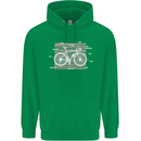 Bicycle Anatomy Funny Cyclist Cycling Funny Childrens Kids Hoodie Irish Green