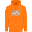 Bicycle Anatomy Funny Cyclist Cycling Funny Childrens Kids Hoodie Orange