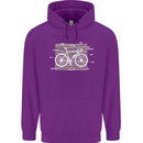 Bicycle Anatomy Funny Cyclist Cycling Funny Childrens Kids Hoodie Purple