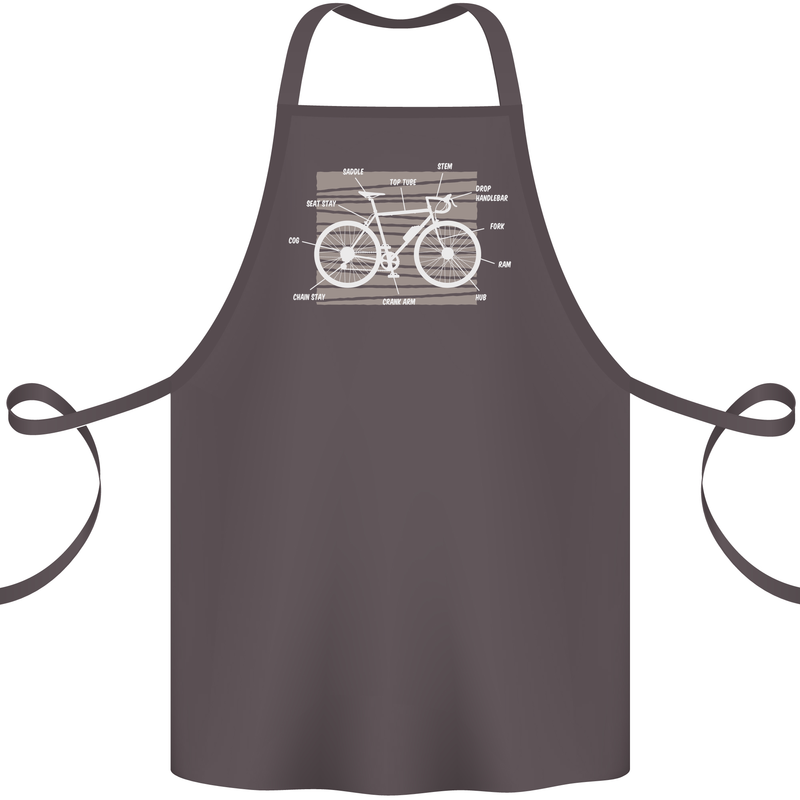 Bicycle Anatomy Funny Cyclist Cycling Funny Cotton Apron 100% Organic Dark Grey