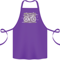 Bicycle Anatomy Funny Cyclist Cycling Funny Cotton Apron 100% Organic Purple