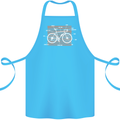 Bicycle Anatomy Funny Cyclist Cycling Funny Cotton Apron 100% Organic Turquoise