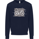 Bicycle Anatomy Funny Cyclist Cycling Funny Kids Sweatshirt Jumper Navy Blue