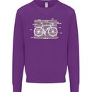 Bicycle Anatomy Funny Cyclist Cycling Funny Kids Sweatshirt Jumper Purple