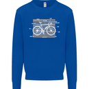 Bicycle Anatomy Funny Cyclist Cycling Funny Kids Sweatshirt Jumper Royal Blue