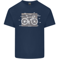 Bicycle Anatomy Funny Cyclist Cycling Funny Kids T-Shirt Childrens Navy Blue