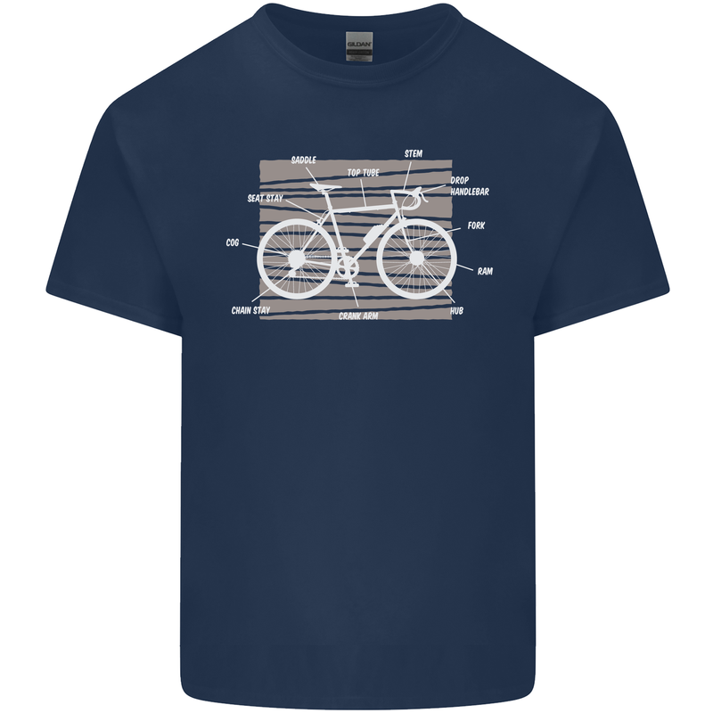 Bicycle Anatomy Funny Cyclist Cycling Funny Kids T-Shirt Childrens Navy Blue