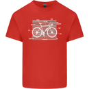 Bicycle Anatomy Funny Cyclist Cycling Funny Kids T-Shirt Childrens Red