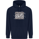 Bicycle Anatomy Funny Cyclist Cycling Funny Mens 80% Cotton Hoodie Navy Blue