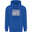 Bicycle Anatomy Funny Cyclist Cycling Funny Mens 80% Cotton Hoodie Royal Blue