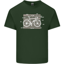 Bicycle Anatomy Funny Cyclist Cycling Funny Mens Cotton T-Shirt Tee Top Forest Green
