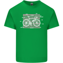 Bicycle Anatomy Funny Cyclist Cycling Funny Mens Cotton T-Shirt Tee Top Irish Green