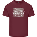 Bicycle Anatomy Funny Cyclist Cycling Funny Mens Cotton T-Shirt Tee Top Maroon
