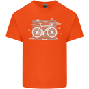 Bicycle Anatomy Funny Cyclist Cycling Funny Mens Cotton T-Shirt Tee Top Orange