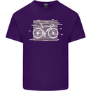 Bicycle Anatomy Funny Cyclist Cycling Funny Mens Cotton T-Shirt Tee Top Purple