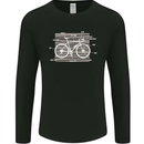 Bicycle Anatomy Funny Cyclist Cycling Funny Mens Long Sleeve T-Shirt Black